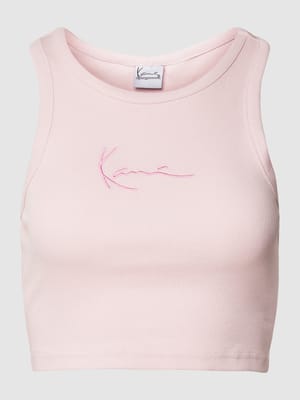Korte top met labelstitching Shop The Look MANNEQUINE