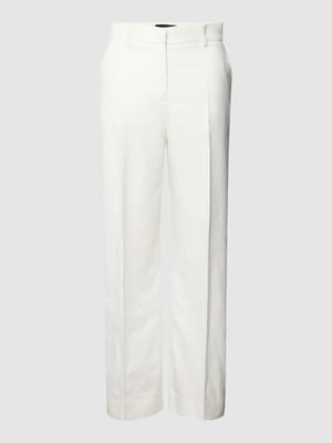 Flared cut stoffen broek met ceintuurlussen, model 'ZIRCONE' Shop The Look MANNEQUINE