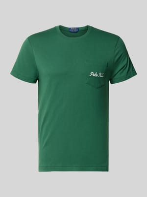 Slim fit t-shirt van pure katoen met polo bear motiefprint Shop The Look MANNEQUINE