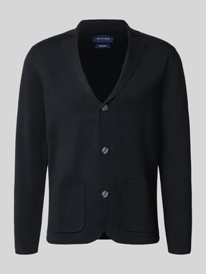 Regular Fit Strickjacke aus Woll-Mix mit Reverskragen Shop The Look MANNEQUINE