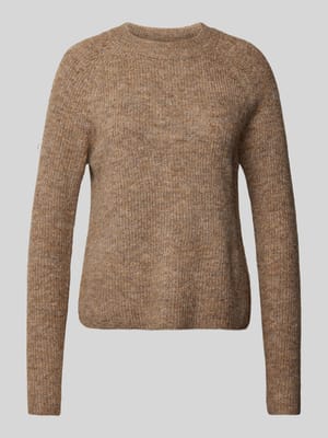 Regular Fit Strickpullover aus Rippstrick Modell 'ELLEN' Shop The Look MANNEQUINE