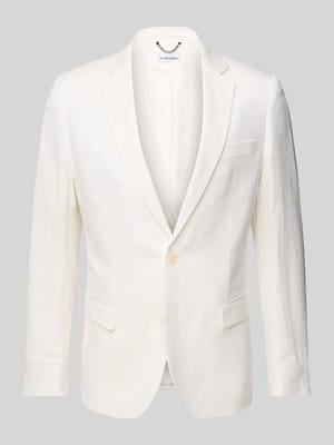 Linnen colbert met paspelzakken op de barst Shop The Look MANNEQUINE