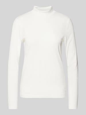 Slim Fit Langarmshirt mit Mock-Neck-Kragen Shop The Look MANNEQUINE