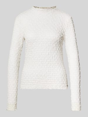 Slim Fit Longsleeve in semitransparentem Design Shop The Look MANNEQUINE