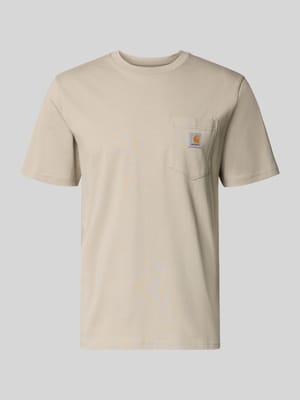 T-Shirt mit Label-Detail Shop The Look MANNEQUINE