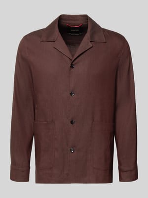 Regular Fit Hemdjacke aus Leinen-Mix Modell 'Malte' Shop The Look MANNEQUINE