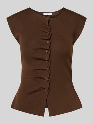 Gebreid shirt met ruches, model 'PAGNI' Shop The Look MANNEQUINE