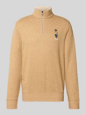 Regular Fit Pullover aus Baumwoll-Mix mit Viskose-Anteil mit Polo-Bear-Stitching Shop The Look MANNEQUINE