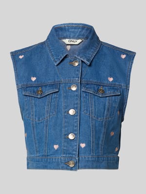 Regular Fit Jeansweste mit Motiv-Print Modell 'VEGA' Shop The Look MANNEQUINE