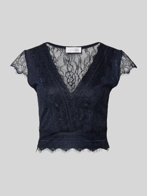 Spitzenshirt mit V-Ausschnitt Shop The Look MANNEQUINE