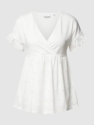 Umstands-Bluse mit floralen Lochstickereien Shop The Look MANNEQUINE