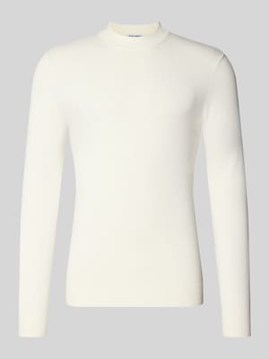 Sweter z dzianiny o kroju slim fit z mieszanki wiskozy ze stójką Shop The Look MANNEQUINE