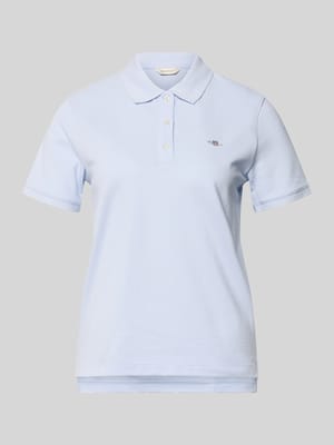 Poloshirt mit Logo-Stitching und Polokragen Shop The Look MANNEQUINE
