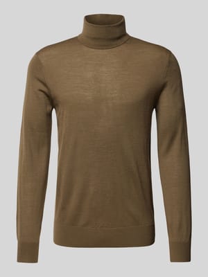 Gebreide pullover van wol met col, model 'Neville' Shop The Look MANNEQUINE