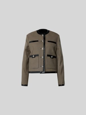 Leinenjacke mit Rundhalsausschnitt Shop The Look MANNEQUINE