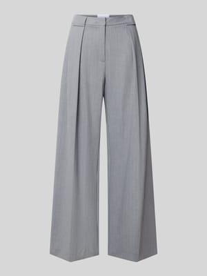 Vloeiende pantalon in middengrijs mêlee - curated by Viky Rader Shop The Look MANNEQUINE