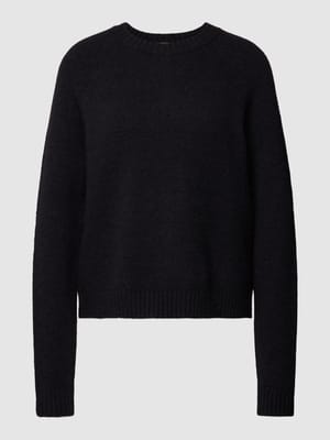 Sweter z dzianiny z okrągłym dekoltem model ‘Febisan’ Shop The Look MANNEQUINE