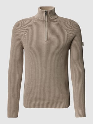 Strickpullover mit Troyer-Kragen Modell 'Henricus' Shop The Look MANNEQUINE