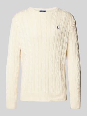 Regular Fit Strickpullover aus reiner Baumwolle Modell 'DRIVER' Shop The Look MANNEQUINE