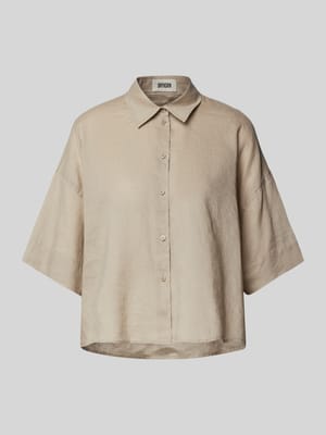 Bluzka lniana o kroju relaxed fit z obniżonymi ramionami Shop The Look MANNEQUINE