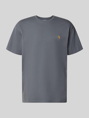 T-shirt met Labelstitching en Ronde hals Shop The Look MANNEQUINE