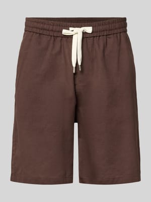 Leinenshorts mit elastischem Bund und Tunnelzug Shop The Look MANNEQUINE