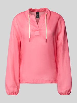 Regular Fit Bluse mit V-Ausschnitt und Tunnelzug Shop The Look MANNEQUINE