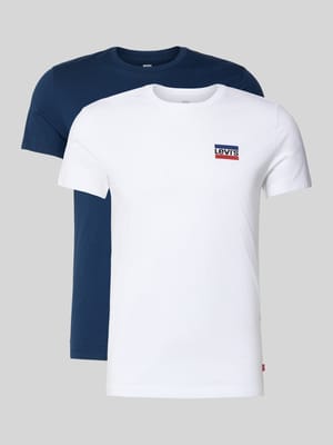 T-Shirt mit Label-Print im 2er-Pack Shop The Look MANNEQUINE