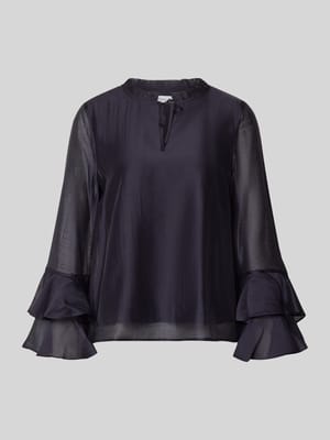 Regular Fit Bluse aus Lyocell-Mix mit Volants Shop The Look MANNEQUINE