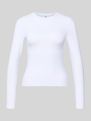 Slim fit shirt met lange mouwen met ronde hals Model 'LULA' Shop The Look MANNEQUINE