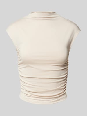 Kort T-shirt met plooien en trechterhals Shop The Look MANNEQUINE