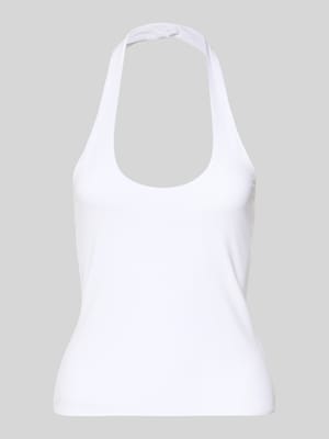 Dopasowany top z wiązaniem na szyi z okrągłym dekoltem Shop The Look MANNEQUINE