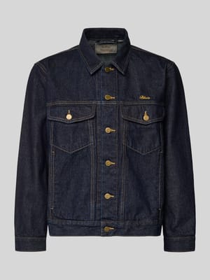Jeansjacke mit Brusttaschen und Label-Stitching Shop The Look MANNEQUINE