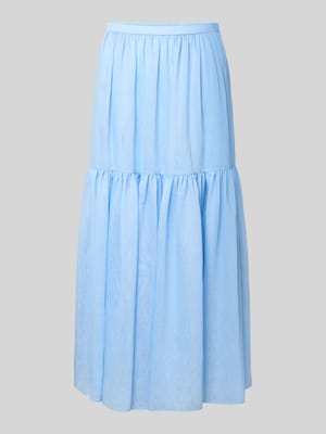 długa spódnica z dołem obszytym falbaną i bocznym zamkiem błyskawicznym Shop The Look MANNEQUINE