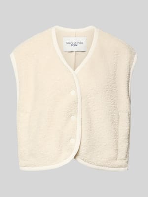 Kamizelka o pudełkowym kroju z futerka z listwą na zatrzaski Shop The Look MANNEQUINE