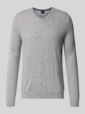 Gebreide pullover van kasjmier met v-hals Shop The Look MANNEQUINE