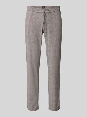 Straight Fit Leinenhose mit elastischem Bund Modell 'Sanderson' Shop The Look MANNEQUINE