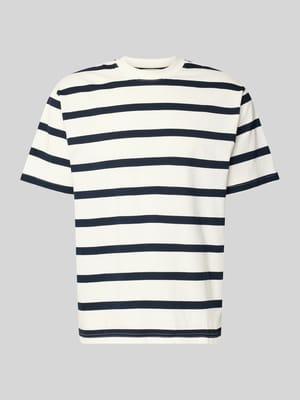 T-Shirt mit geripptem Rundhalsausschnitt Shop The Look MANNEQUINE