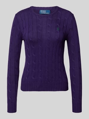 Gebreide pullover met labelstitching, model 'JULIANNA' Shop The Look MANNEQUINE