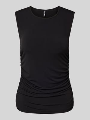 Slim fit top met plooien opzij, model 'MADISON' Shop The Look MANNEQUINE