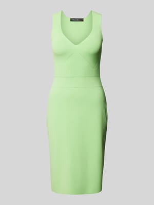 Sukienka o długości do kolan z mieszanki wiskozy w jednolitym kolorze Shop The Look MANNEQUINE
