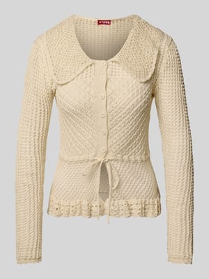 Cardigan mit Lochmuster Modell 'VIENNA' Shop The Look MANNEQUINE