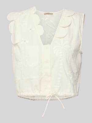 Regular Fit Blusentop mit V-Ausschnitt Modell 'Elements' Shop The Look MANNEQUINE