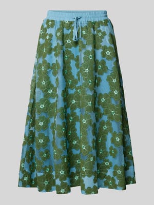 Midirok met bloemenmotief, model 'FLOWER' Shop The Look MANNEQUINE