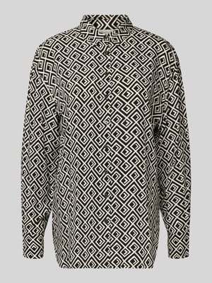 Regular fit overhemdblouse van viscose met grafisch motief Shop The Look MANNEQUINE