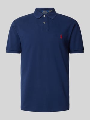 Slim fit poloshirt met labelstitching Shop The Look MANNEQUINE