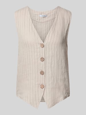 Regular Fit Weste aus reinem Leinen Shop The Look MANNEQUINE