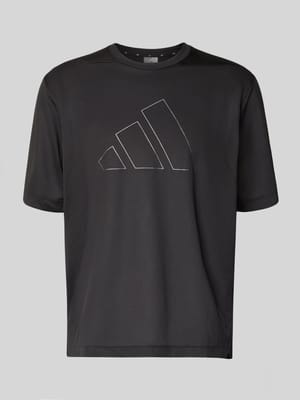 T-shirt o kroju regular fit w siateczkowym stylu z nadrukiem z logo Shop The Look MANNEQUINE