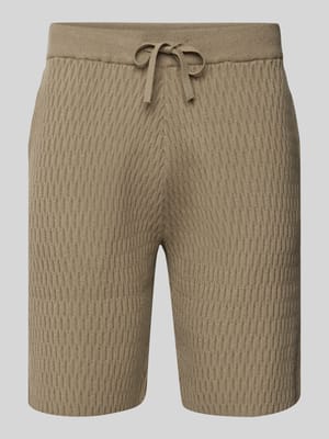 Korte regular fit broek met structuurmotief Shop The Look MANNEQUINE