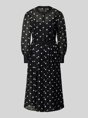 Midikleid aus Leinen-Seide-Mix mit Gürtel Shop The Look MANNEQUINE